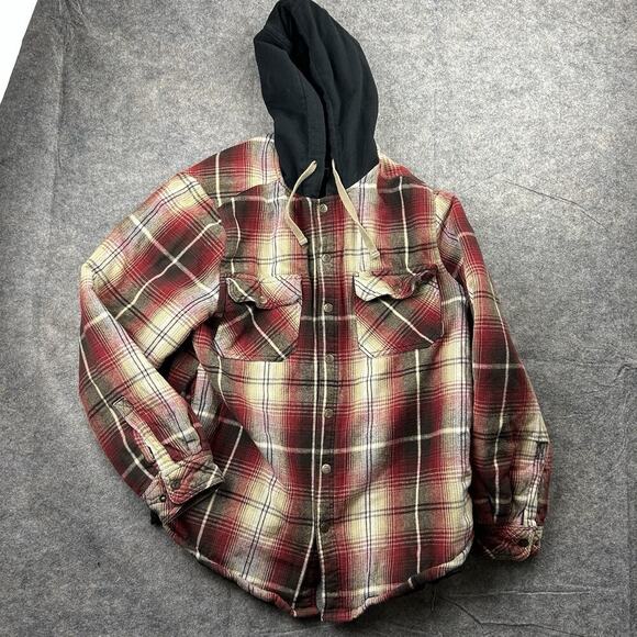 Legendary Outfitters Jacket Mens L Plaid Flannel Hoodie Jacket Shacket Hunting - Picture 1 of 9